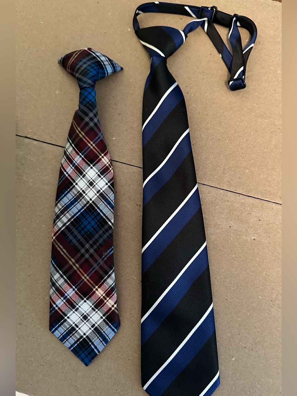 Bundle of 2 Little Boys Ties Necktie and Clip On Ties